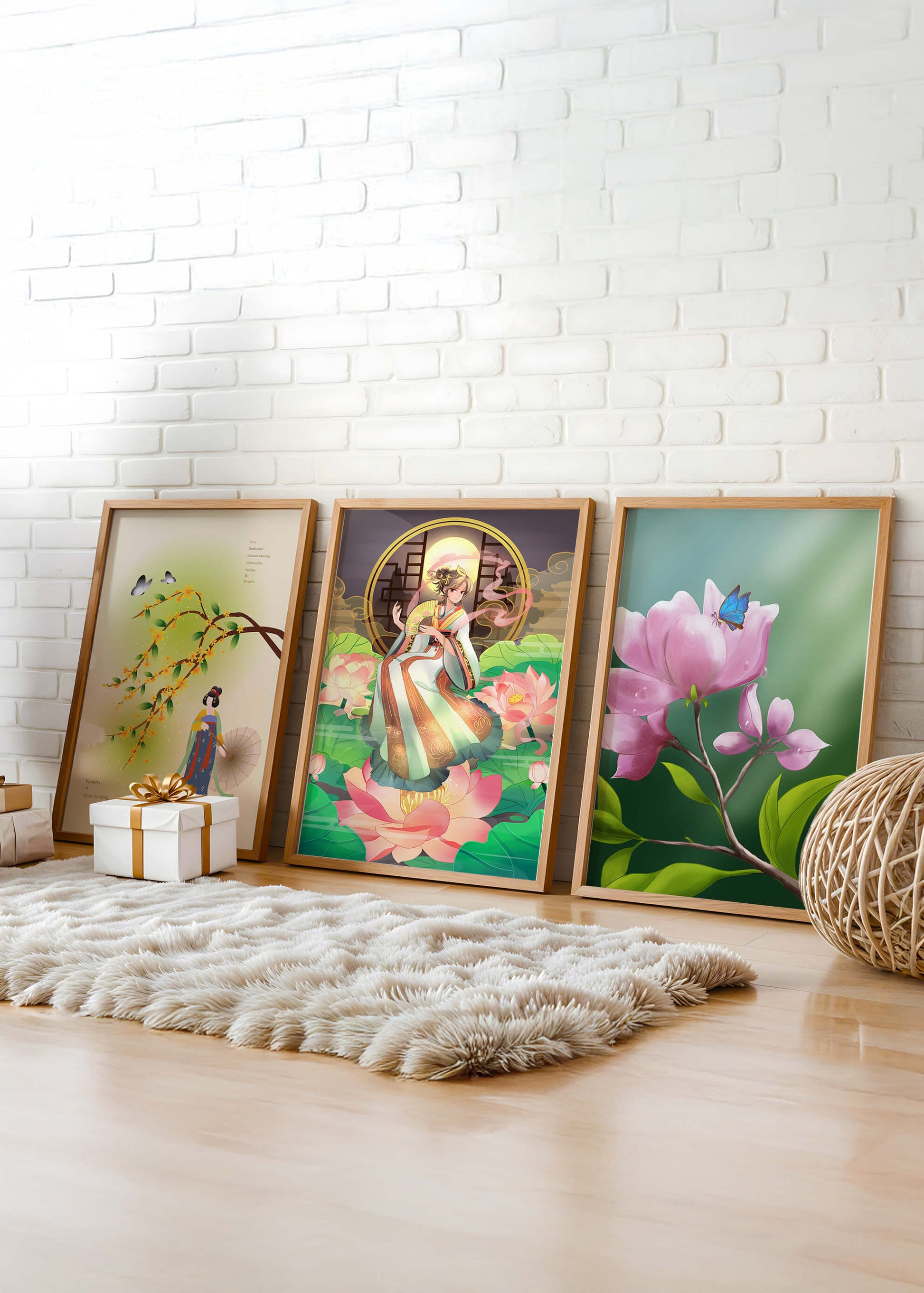 Ensemble d’impressions d’art oriental sans cadre