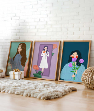 Wanddekoration mit modernen Illustrationen