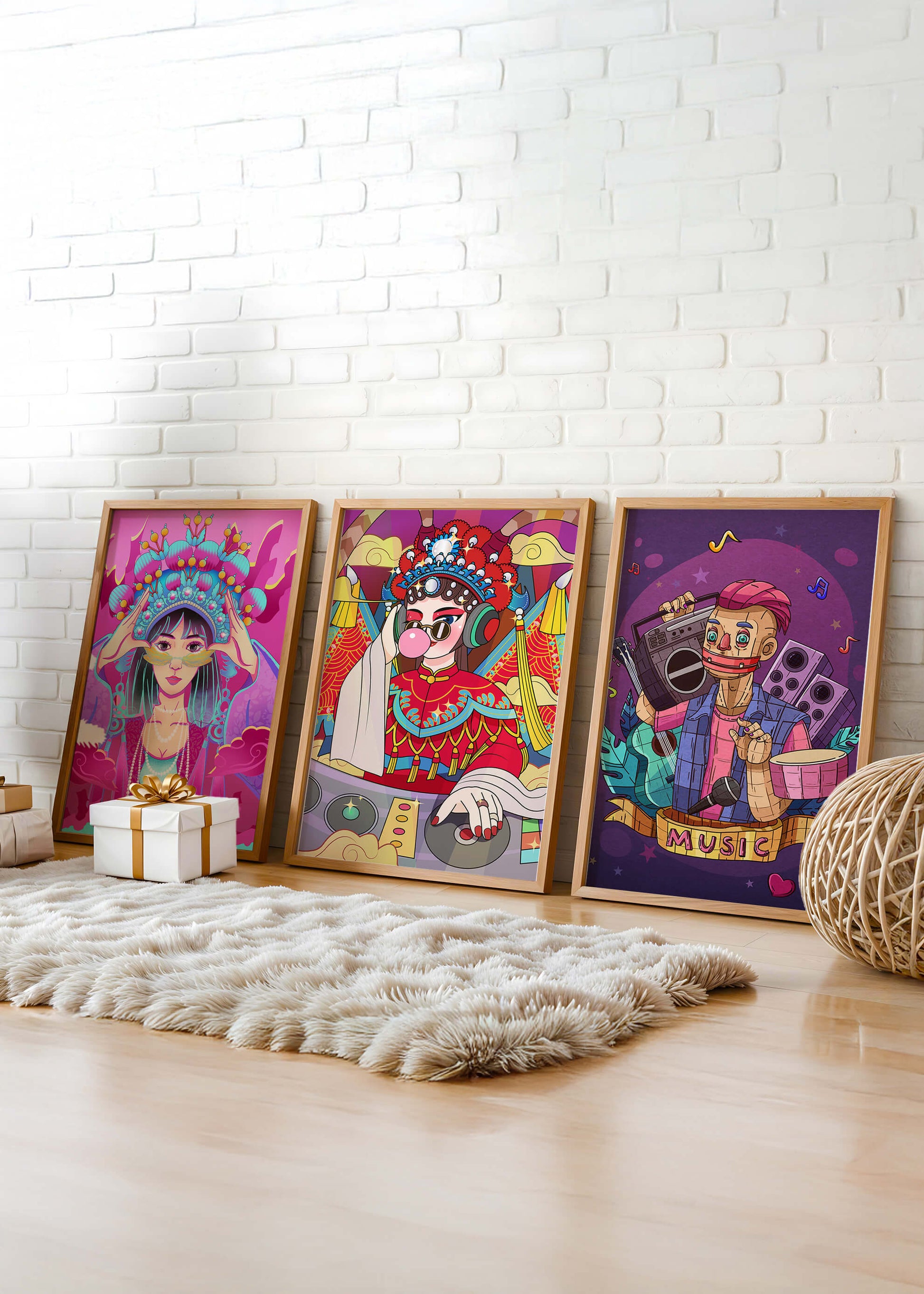 Arte Colorido con Personajes Estilo Ilustración