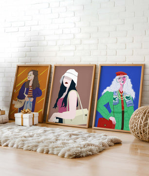 Conjunto de Retratos Modernos de Mujeres con Estilo en Arte Digital