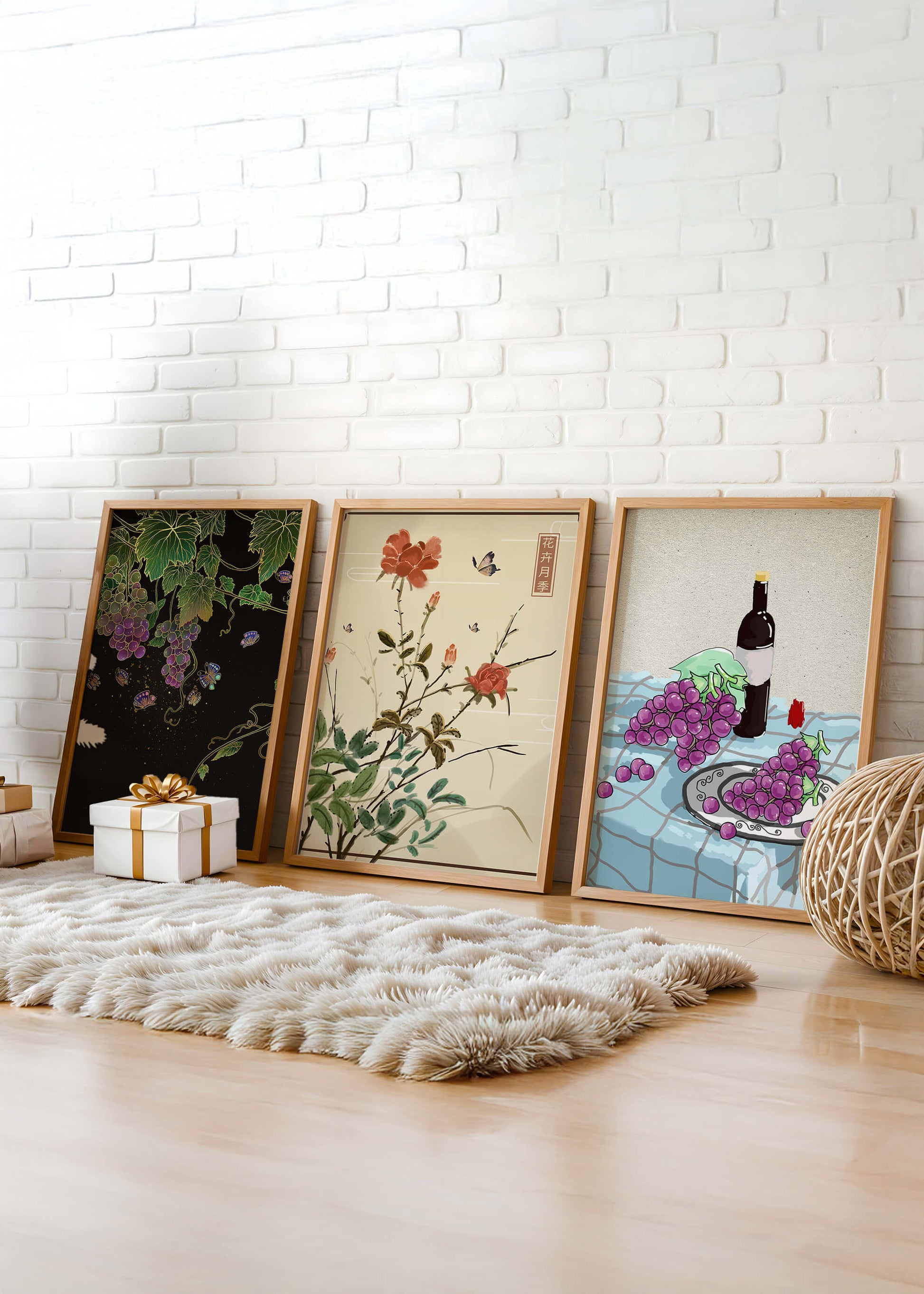 Œuvres d’art florales et fruitières avec des détails naturels