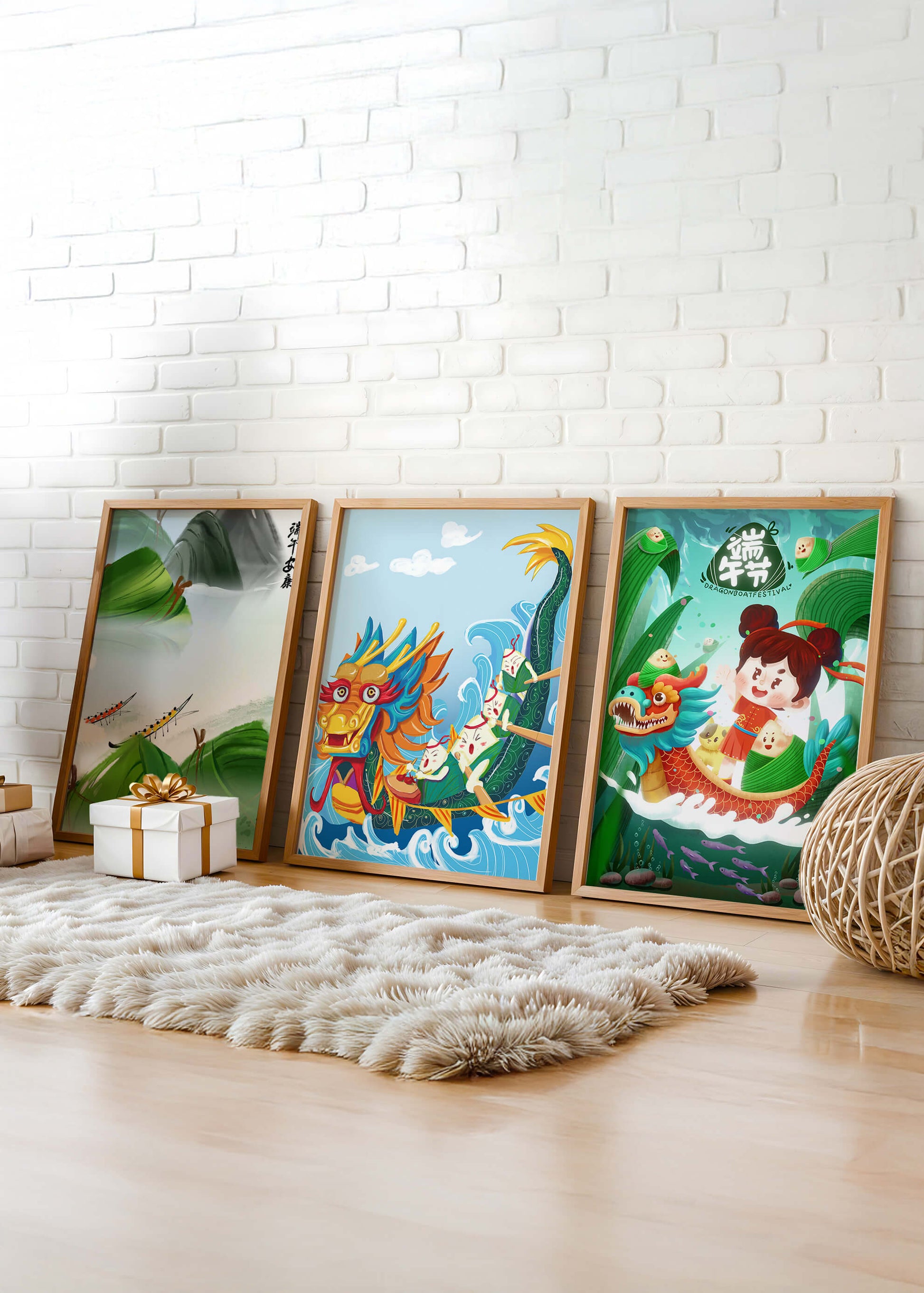 Art pour enfants avec des dragons et des éléments naturels dans un ton joyeux