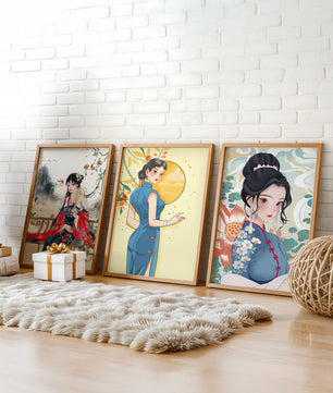 Impresiones Artísticas de Mujeres en Estilo Tradicional Asiático