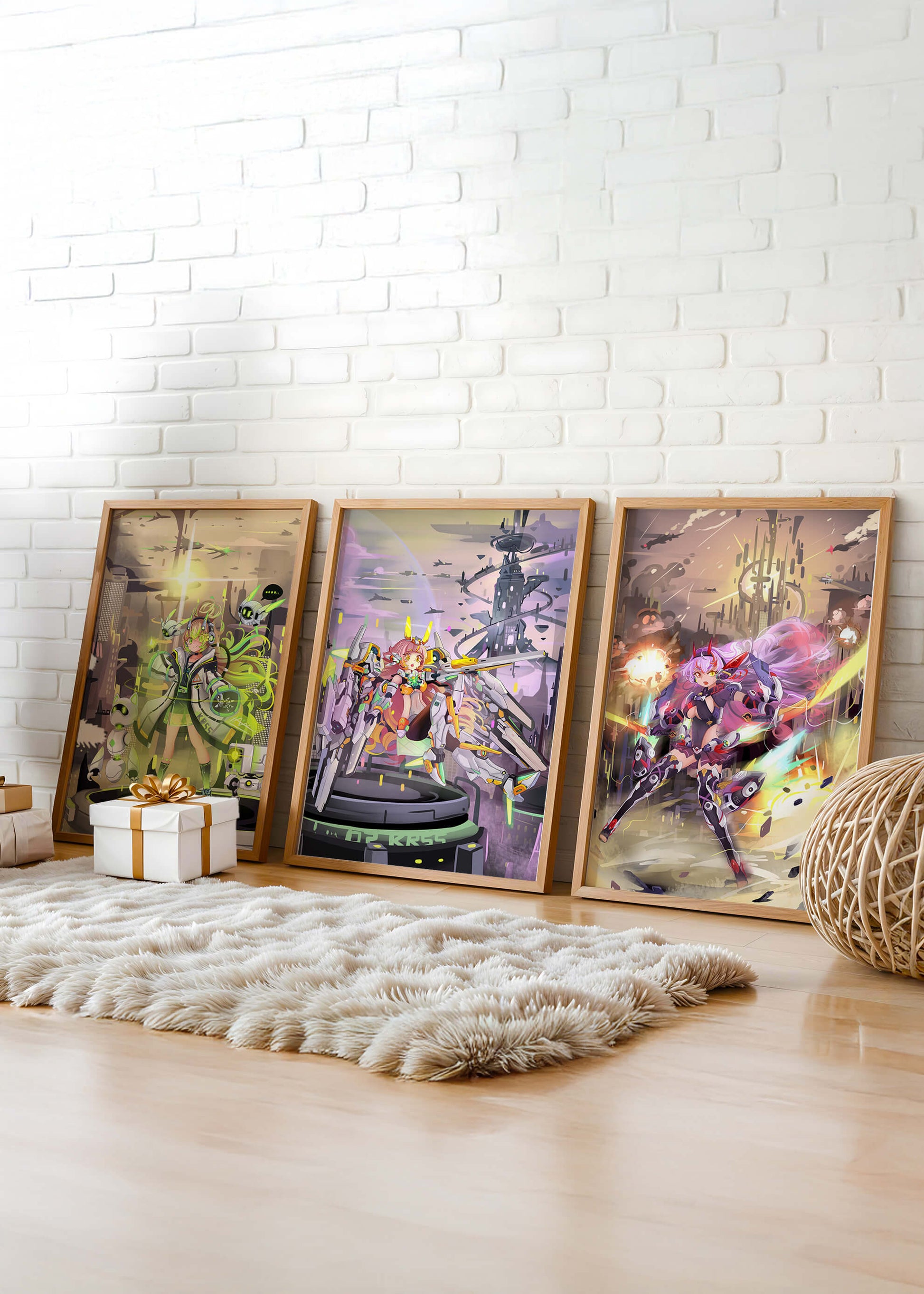 Impressions artistiques de personnages dans le style cyberpunk