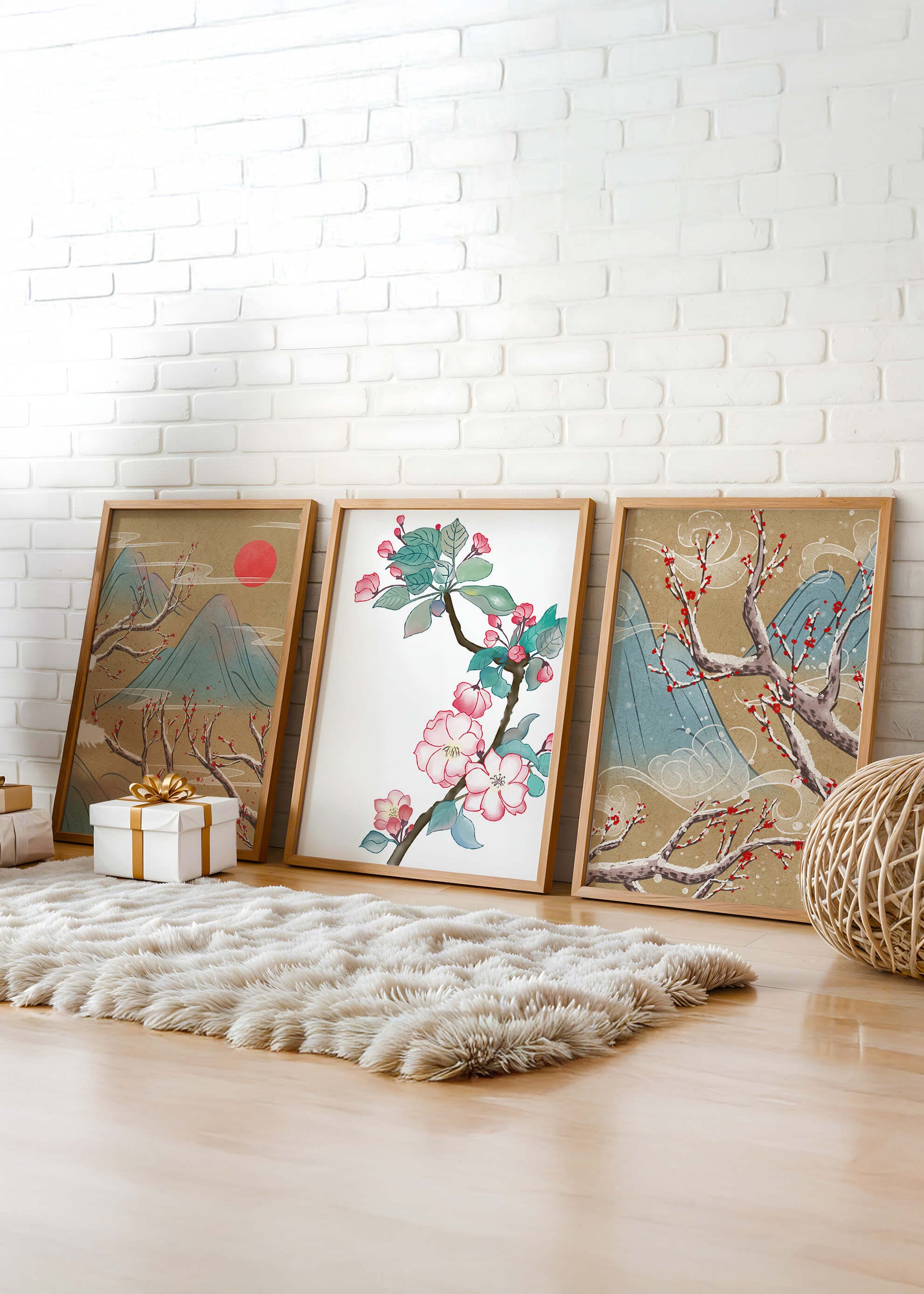 Blumige und landschaftliche Aquarellkunst