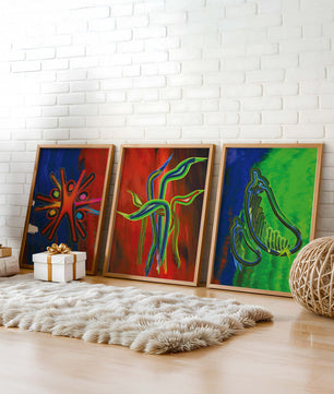 Œuvres d'art abstraites colorées sans cadre