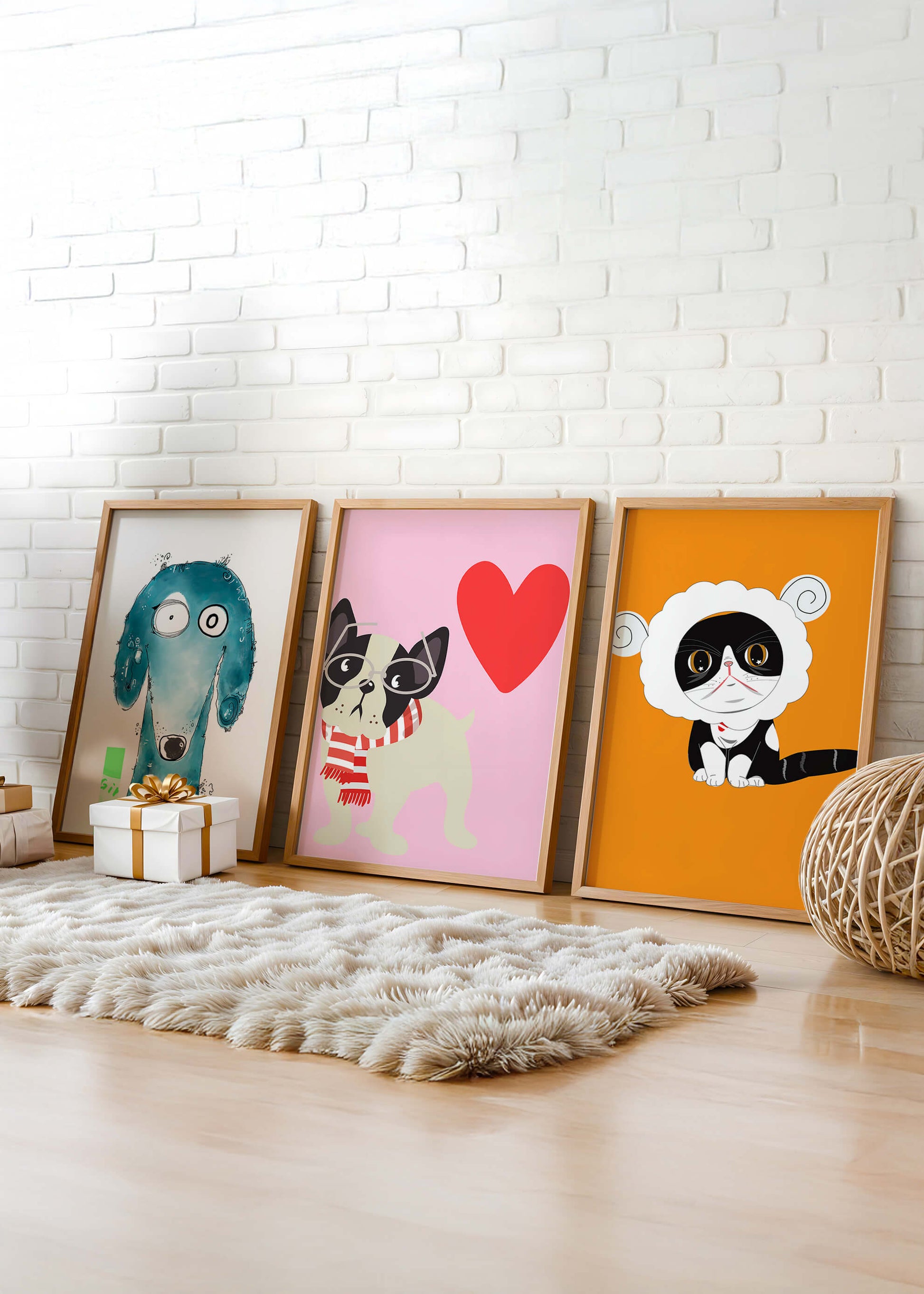 Illustrations d’animaux en couleurs pastel