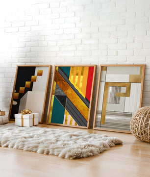 Art abstrait moderne avec des détails dorés