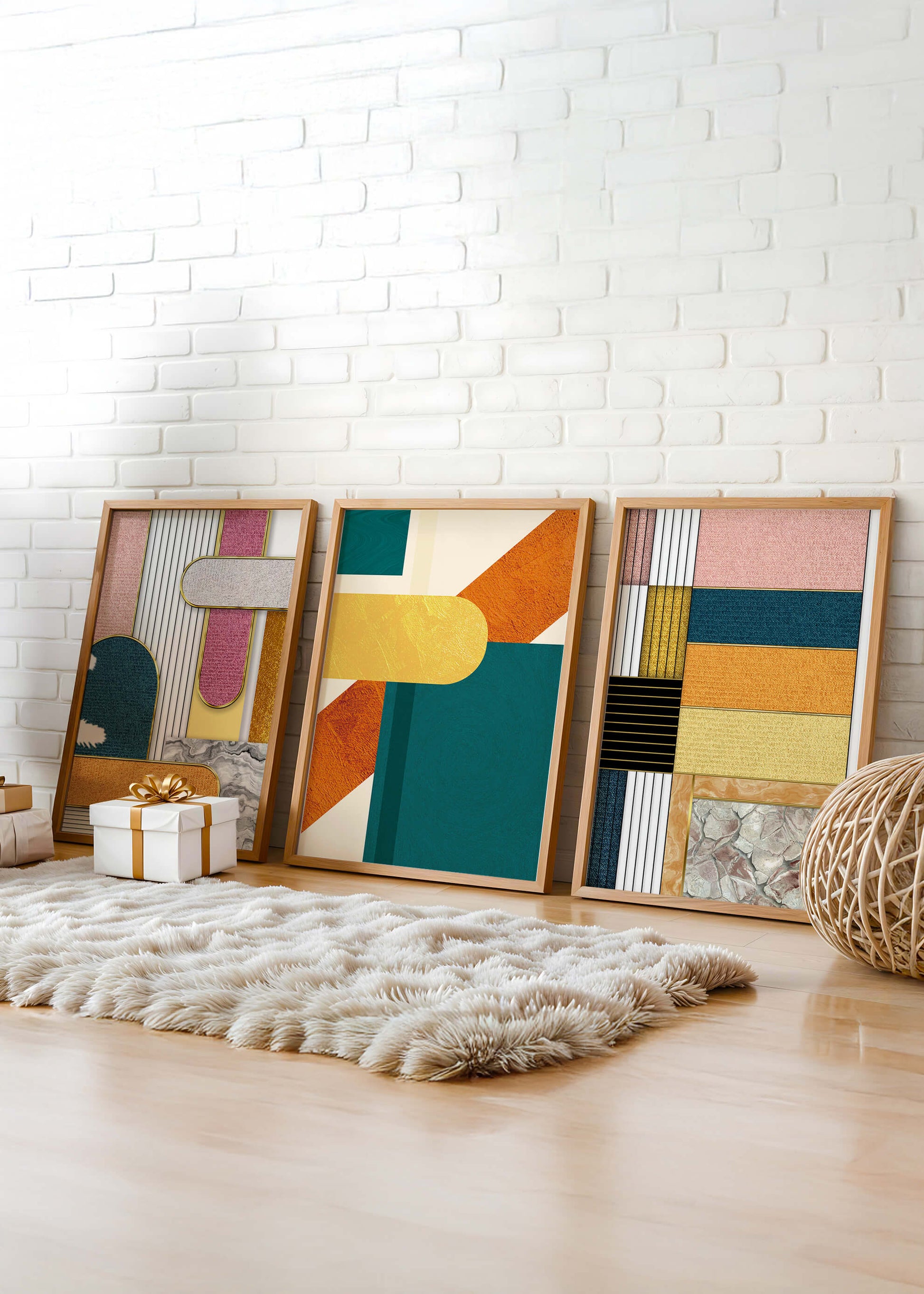 Cuadros Abstractos Modernos con Diseño Geométrico