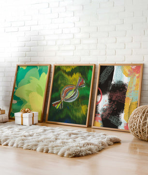 Tríptico De Arte Abstracto Sin Marco Con Impresión De Alta Calidad