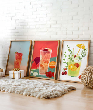 Ensemble d’œuvres d’art avec des boissons rafraîchissantes