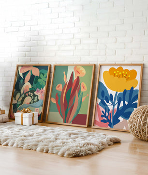 Ensemble d'art floral moderne sans cadre