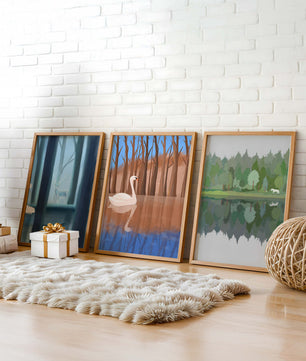 Ensemble de trois impressions artistiques inspirées par la nature
