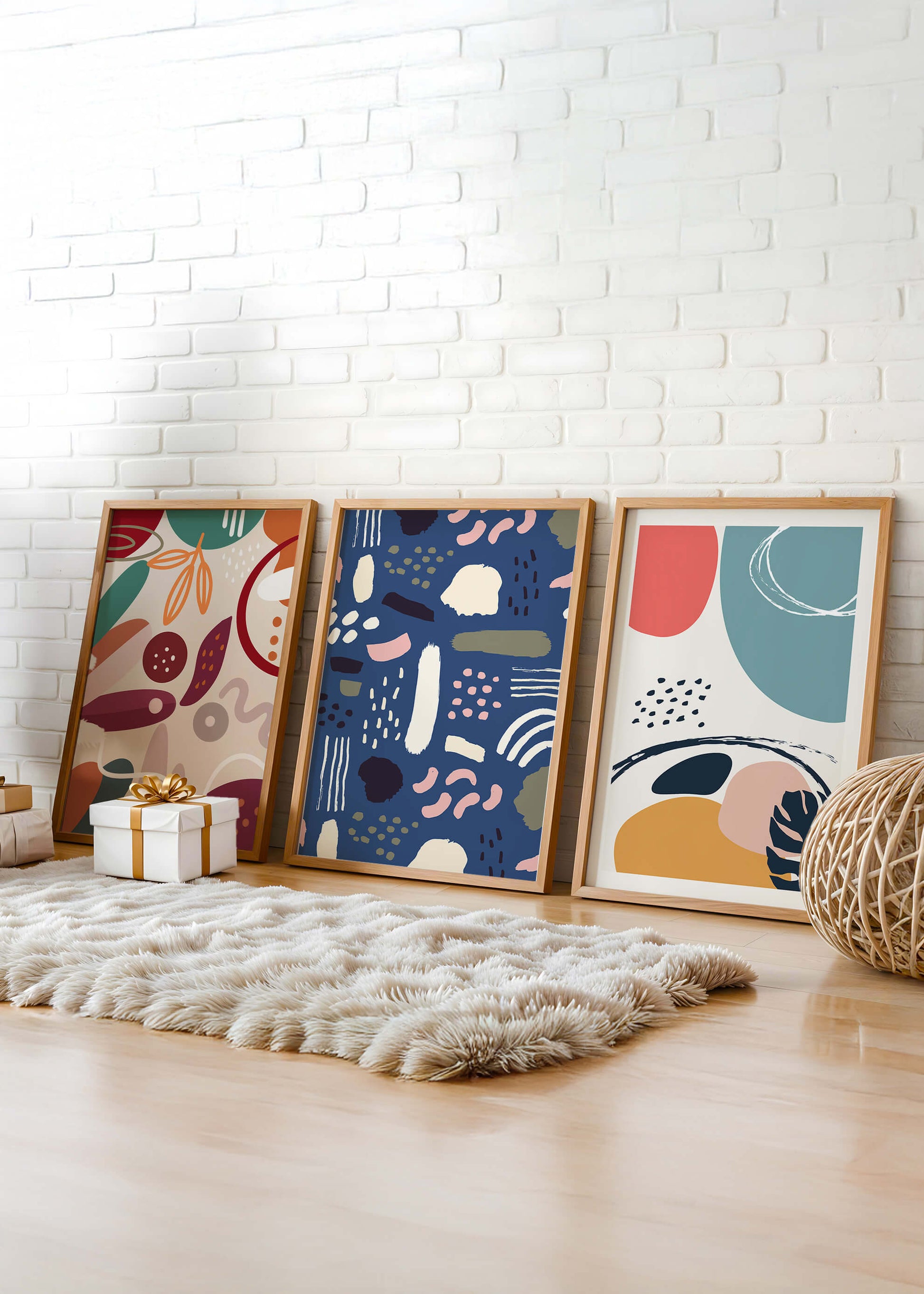 Conjunto De Arte Moderno Abstracto Sin Marco