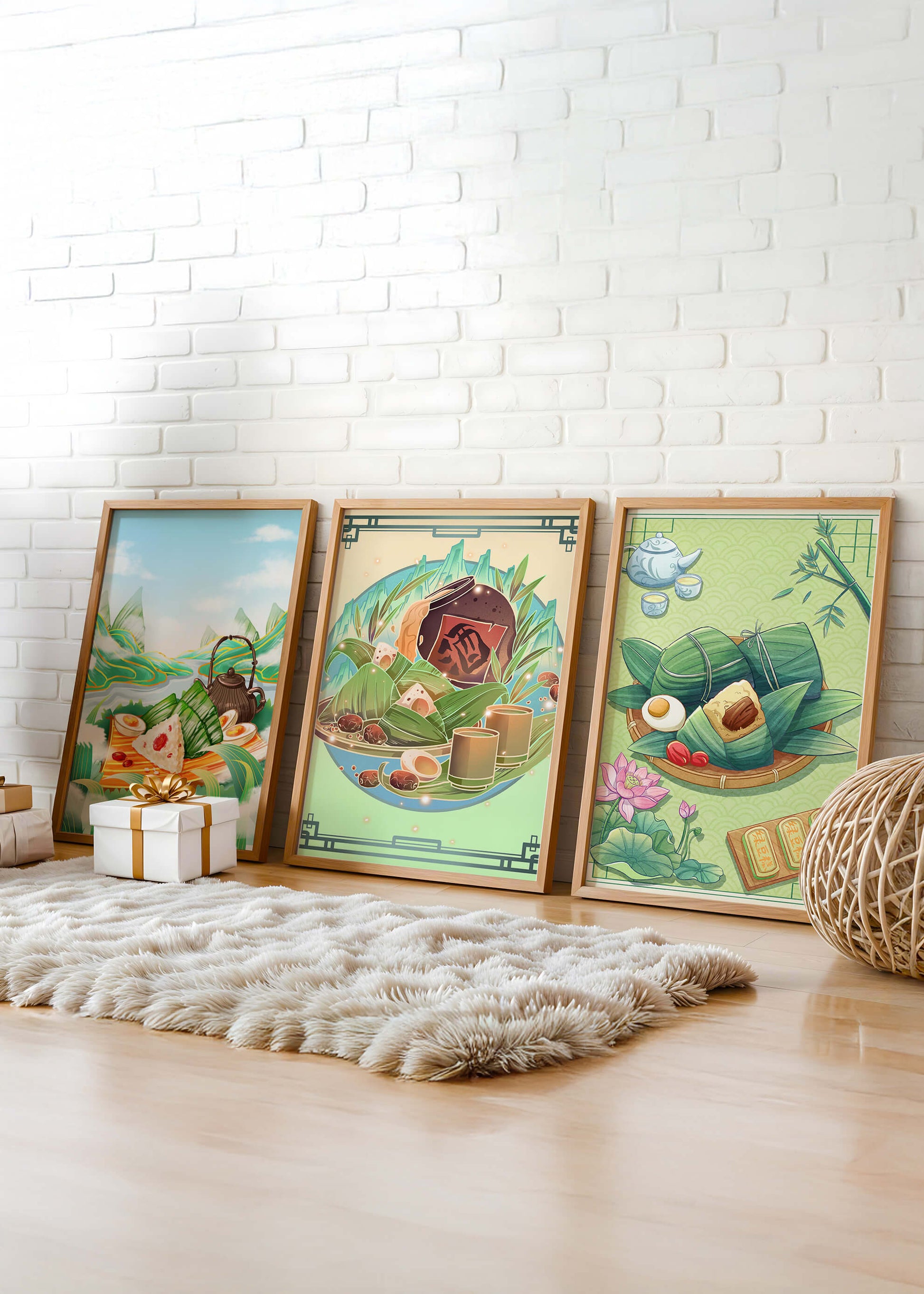 Decoraciones Artísticas de Comida Asiática en Coloridos Marcos