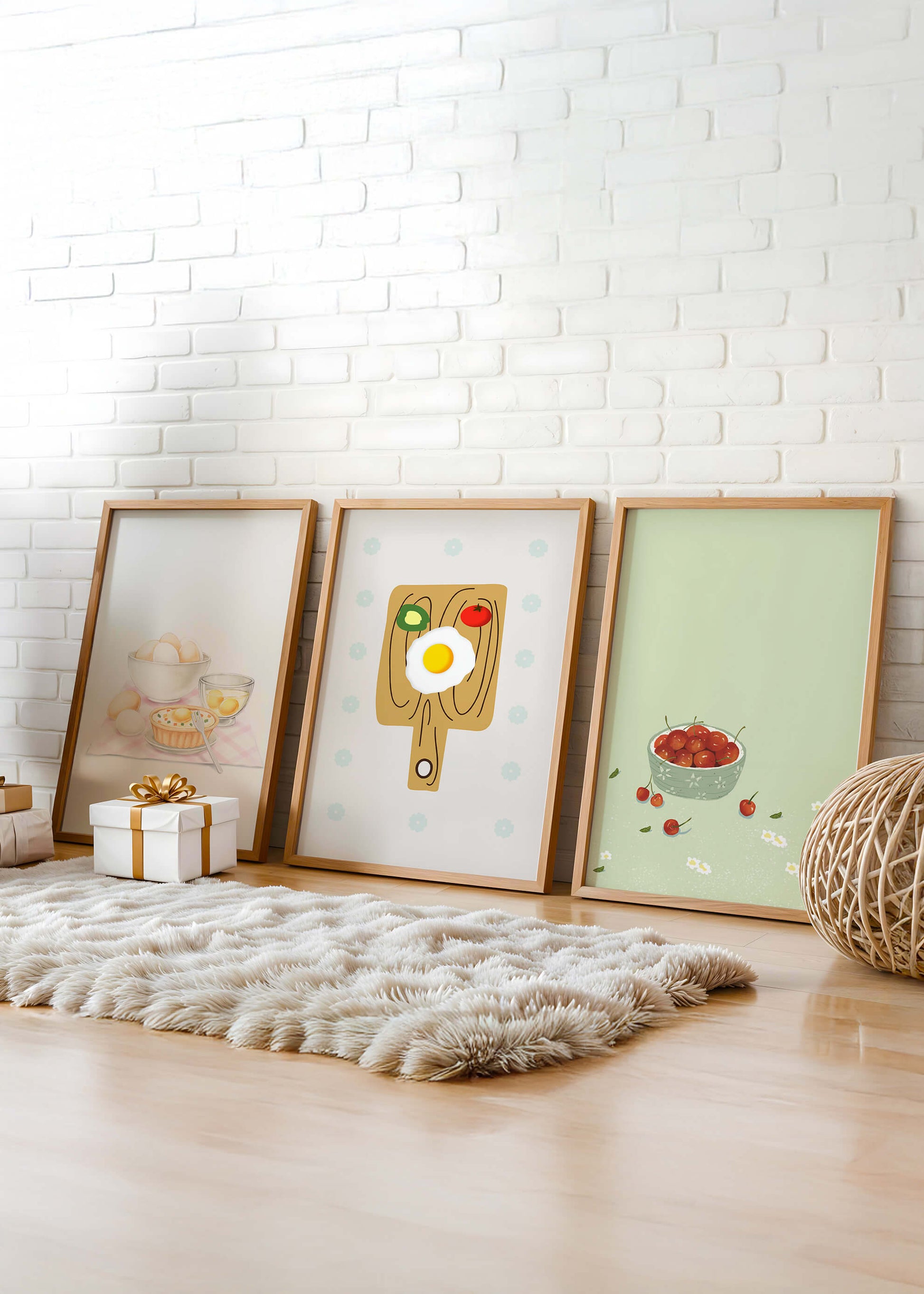 Conjunto De Arte De Cocina Sin Marco En Impresión De Alta Calidad