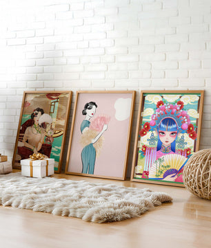 Affiches artistiques avec images asiatiques sans cadre