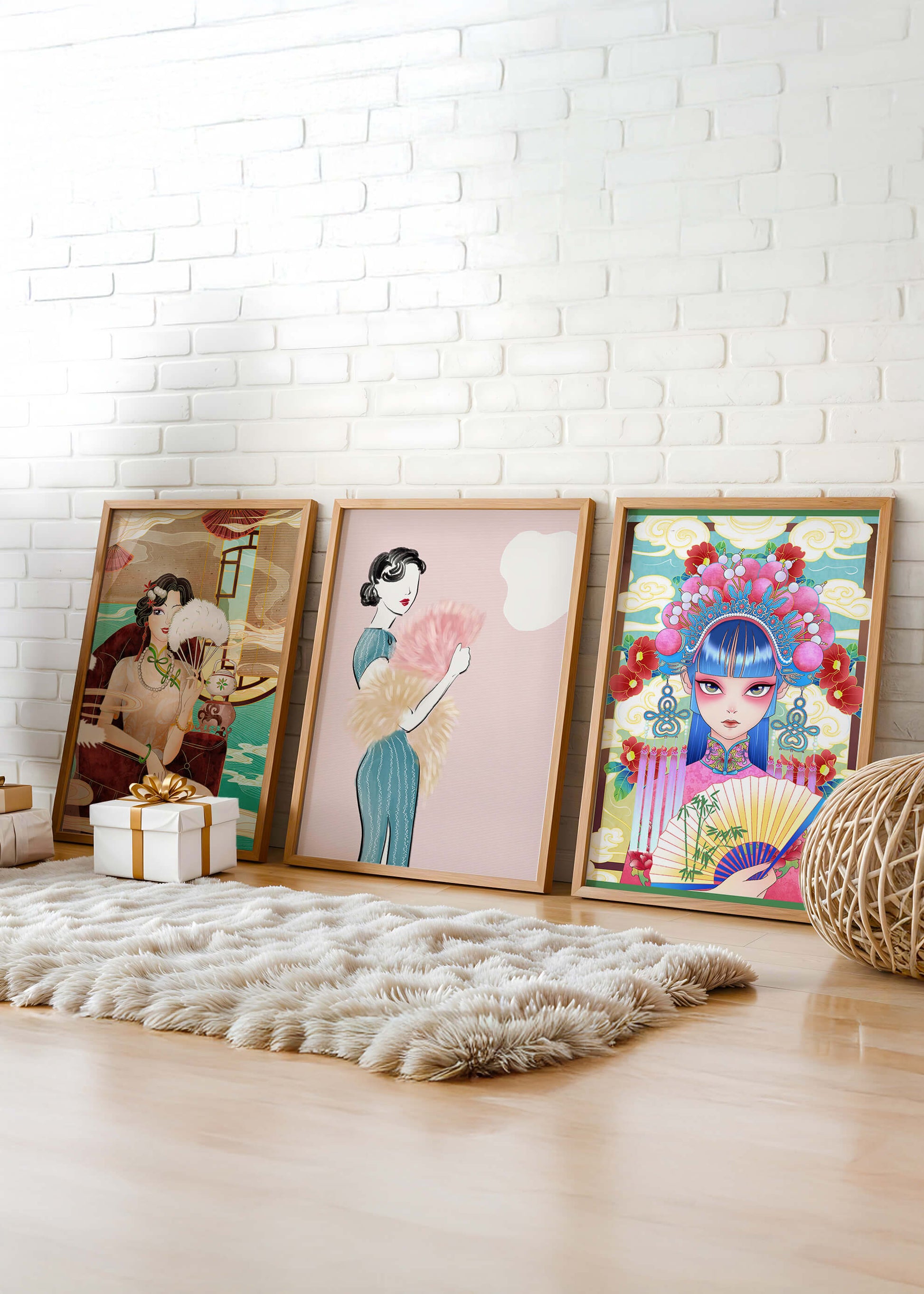 Affiches artistiques avec images asiatiques sans cadre