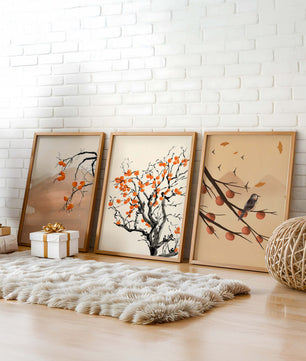 Ensemble d’art décoratif avec des motifs de nature et de fruits d’automne