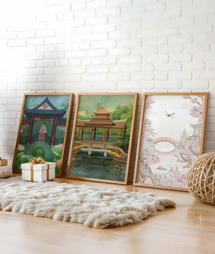 Triptyque de paysages asiatiques en impressions artistiques
