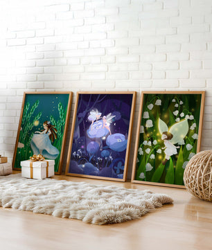Illustrations de fées dans un style enfantin décoratif