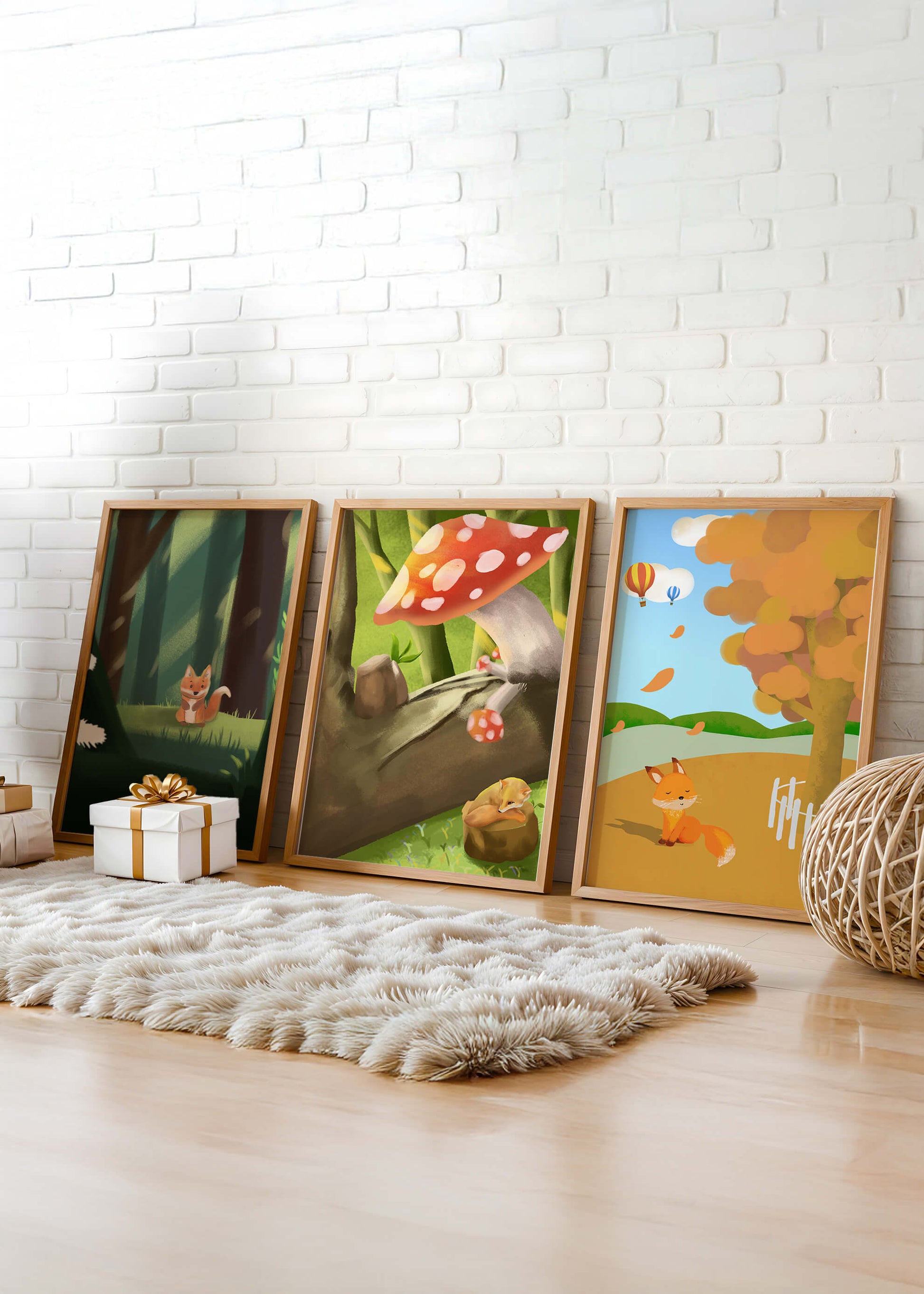 Tableaux d'animaux de la forêt en illustrations artistiques