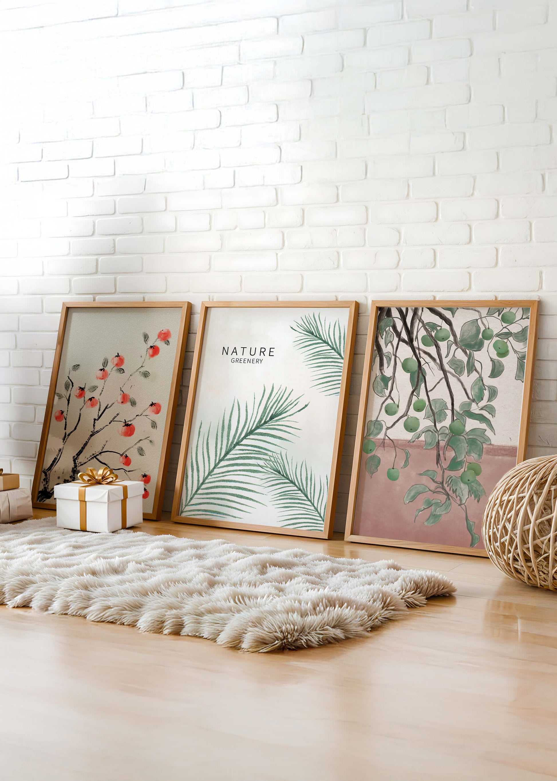 Conjunto De Impresiones Con Diseño Botánico Sin Marco