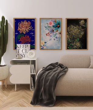 Pinturas Florales Sin Marco en Interiores Modernos