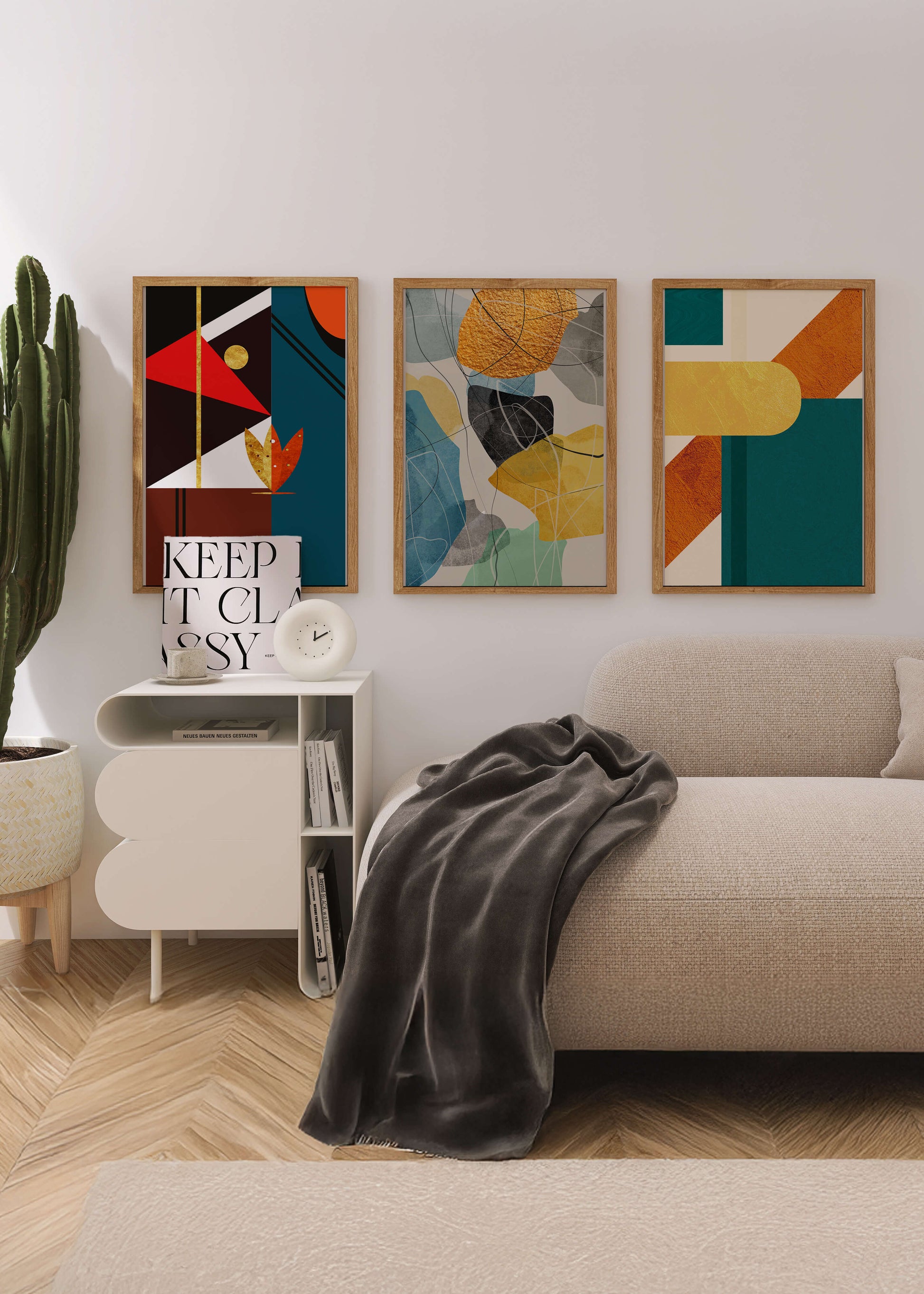 Arte Abstracto Moderno Con Elementos Geométricos Y Detalles Dorados