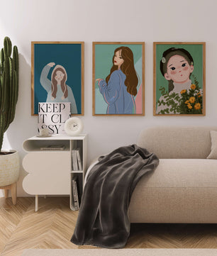 Impresiones artísticas de retratos femeninos en estilo moderno