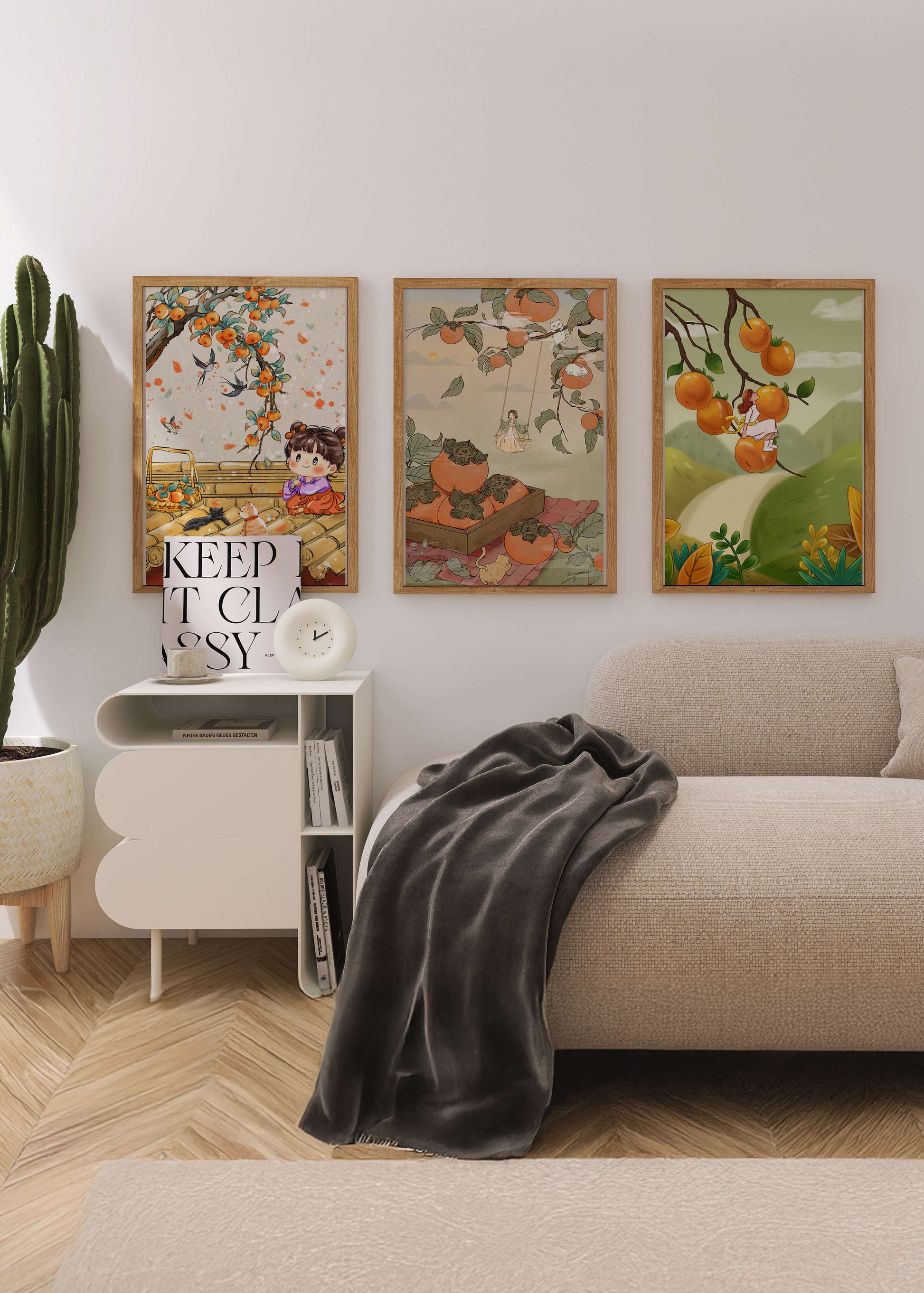 Ilustraciones De Persimmons En Lienzos Sin Marco