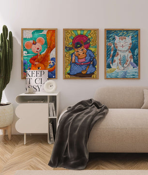 Ensemble d'illustrations d'animaux au style fantastique