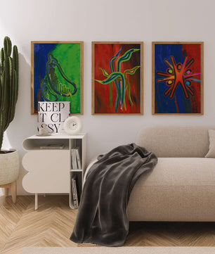 Œuvres d'art abstraites colorées sans cadre