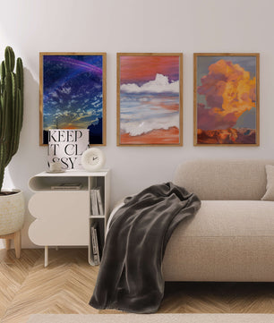 Pinturas Abstractas De Cielo Y Paisaje Sin Marco