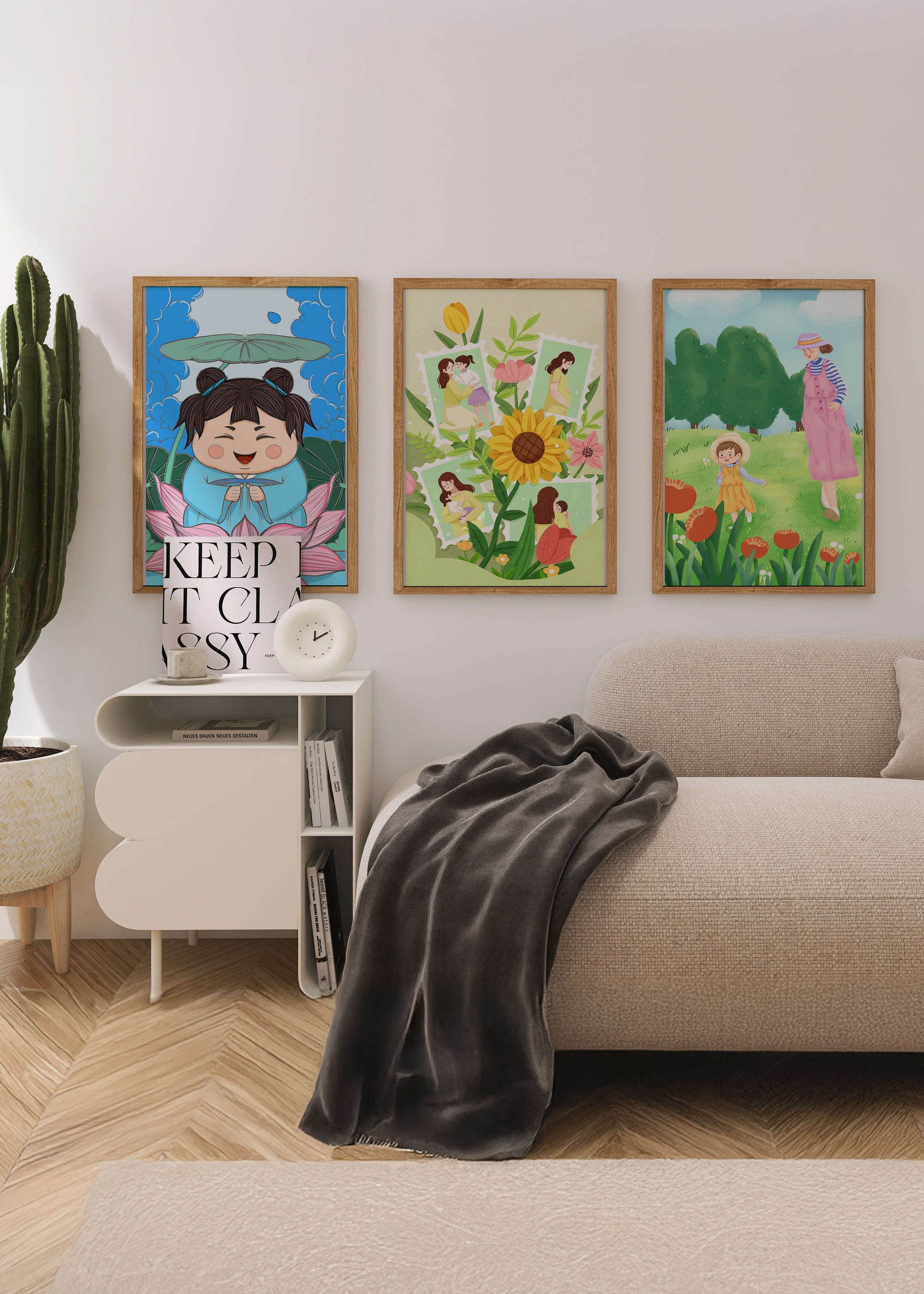 Ensemble d’illustrations modernes au style enfantin