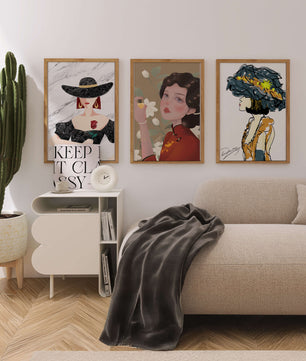 Set de Arte con Retratos de Mujeres en Estilo Clásico y Moderno