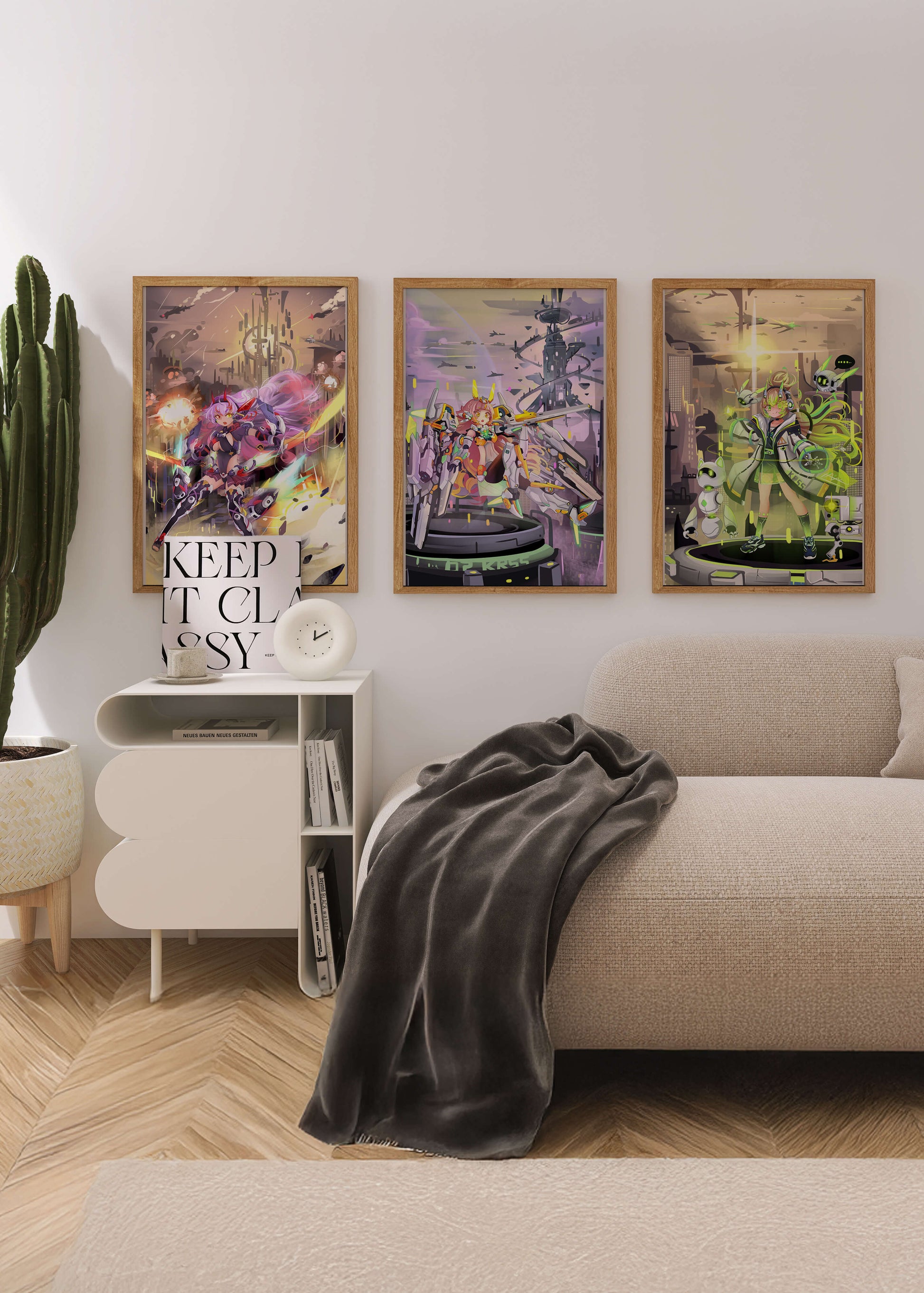 Impressions artistiques de personnages dans le style cyberpunk