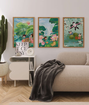 Kunstdrucke im asiatischen Stil mit Naturmotiven