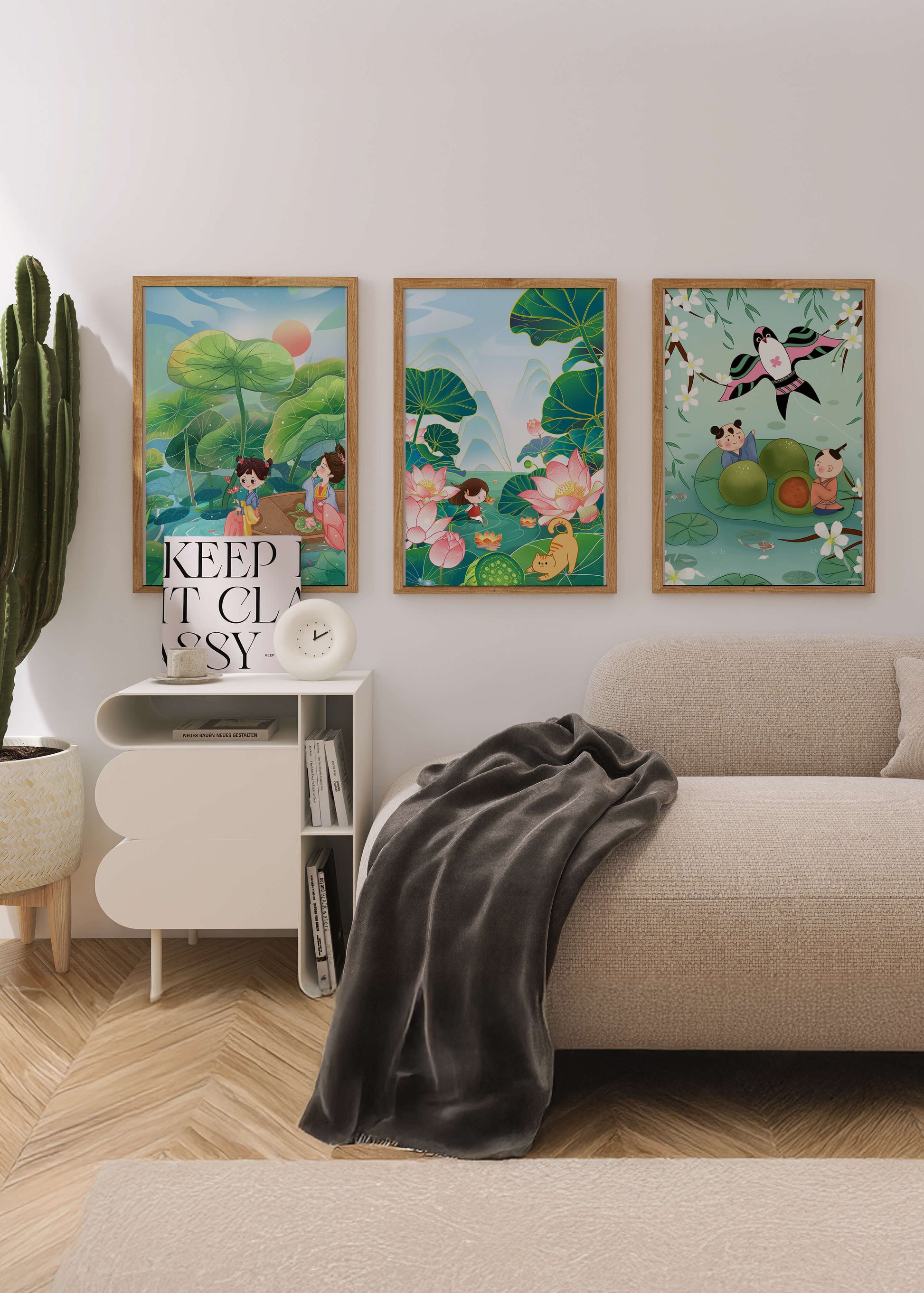 Kunstdrucke im asiatischen Stil mit Naturmotiven