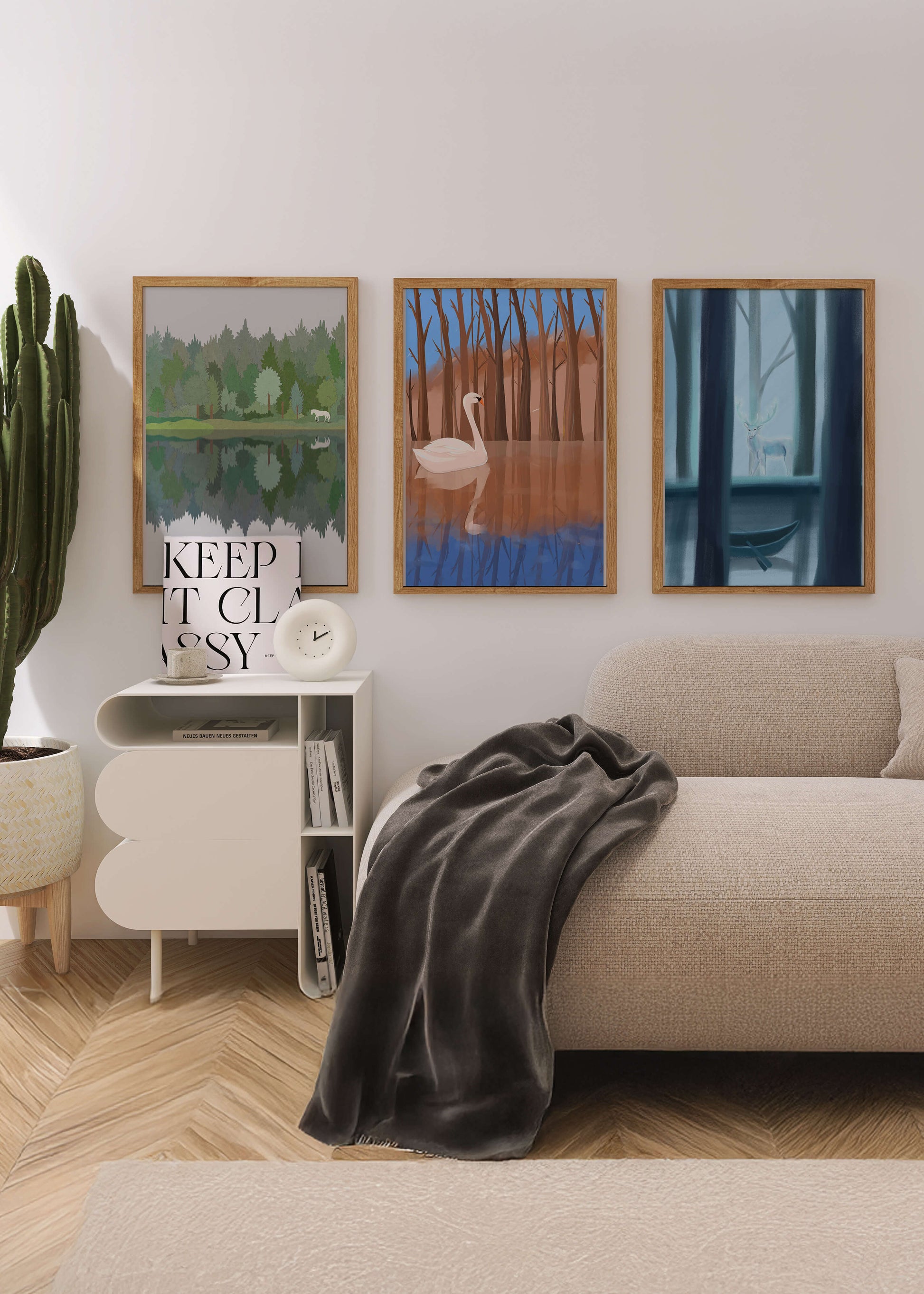 Ensemble de trois impressions artistiques inspirées par la nature