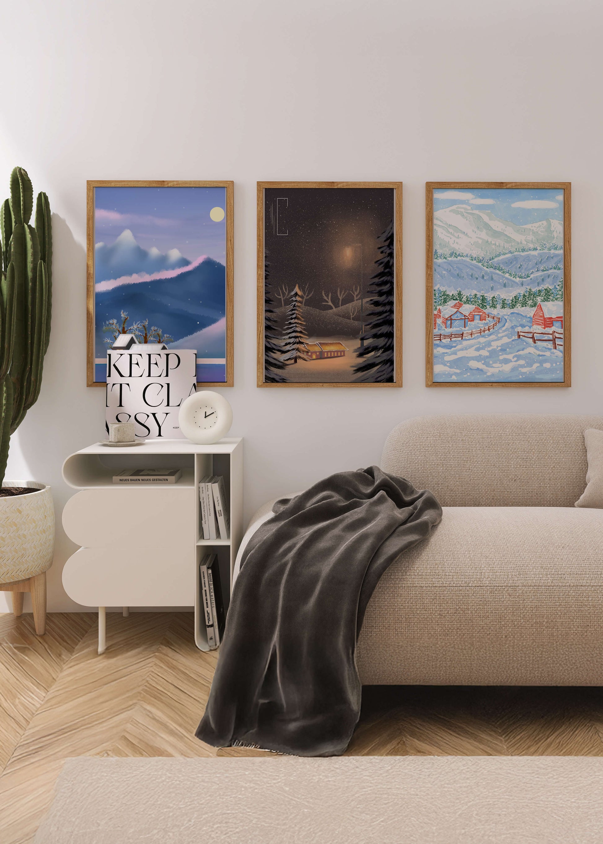 Tableaux de paysages hivernaux avec impression de haute qualité