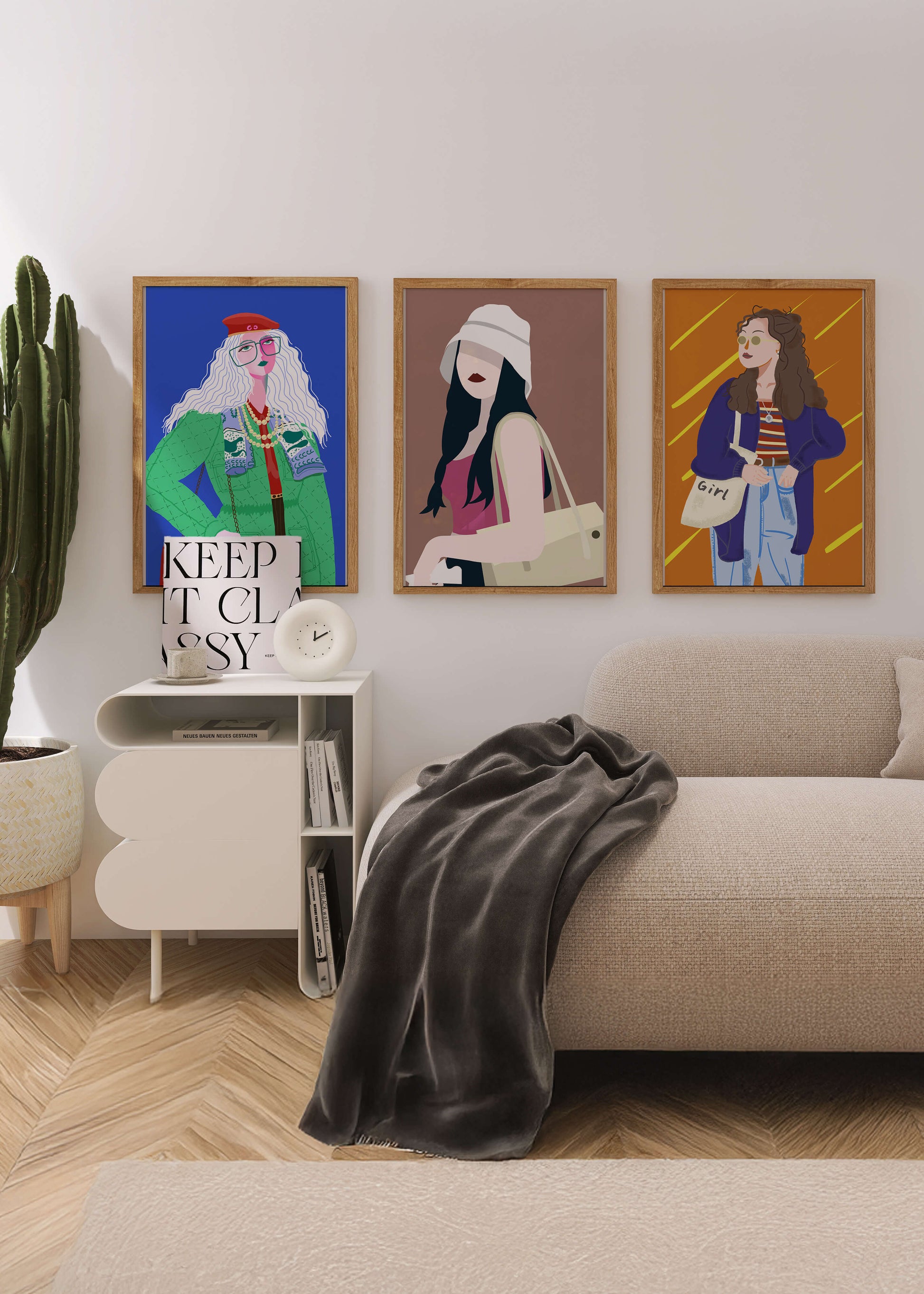 Conjunto de Retratos Modernos de Mujeres con Estilo en Arte Digital