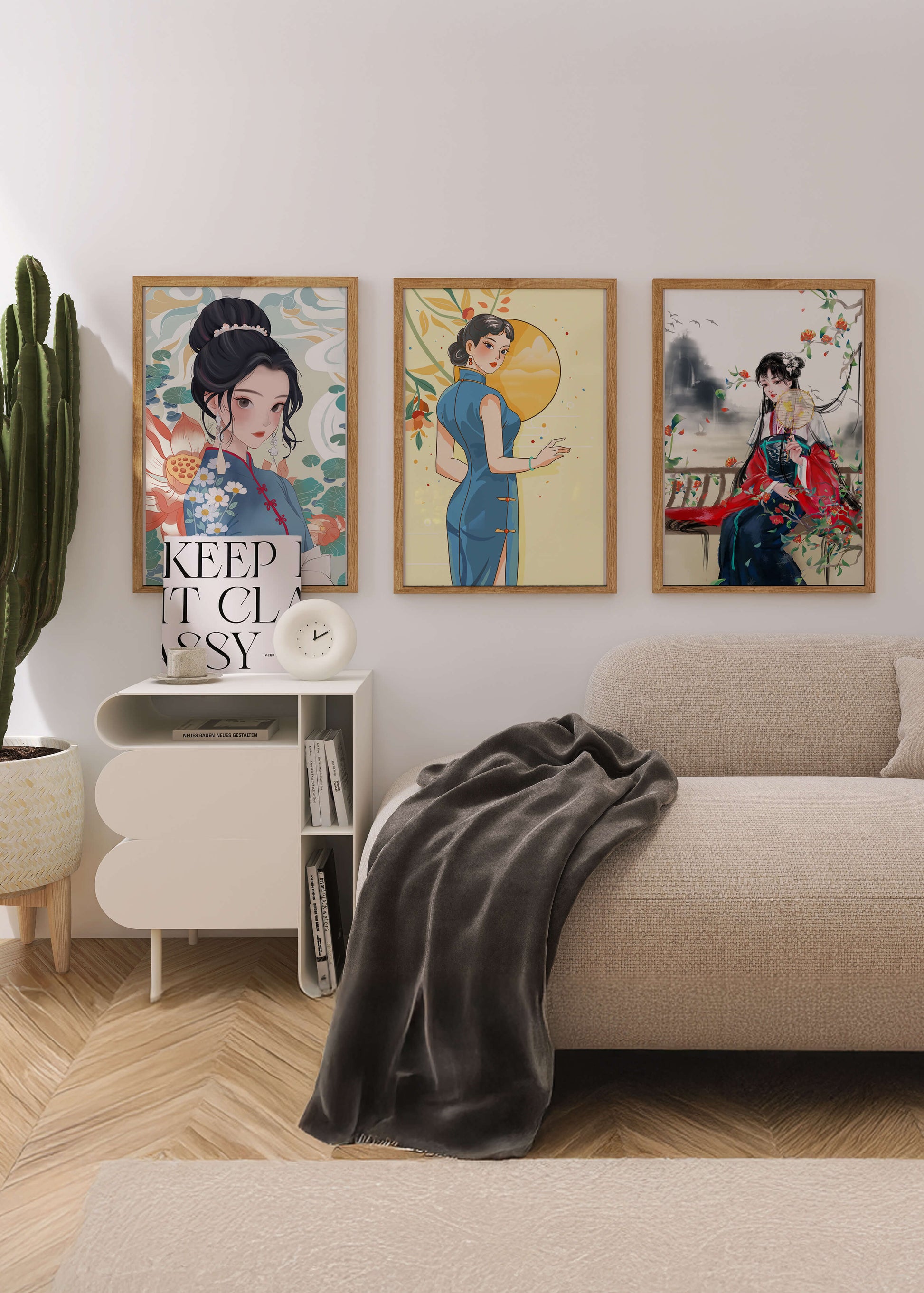 Impressions artistiques de femmes dans le style traditionnel asiatique