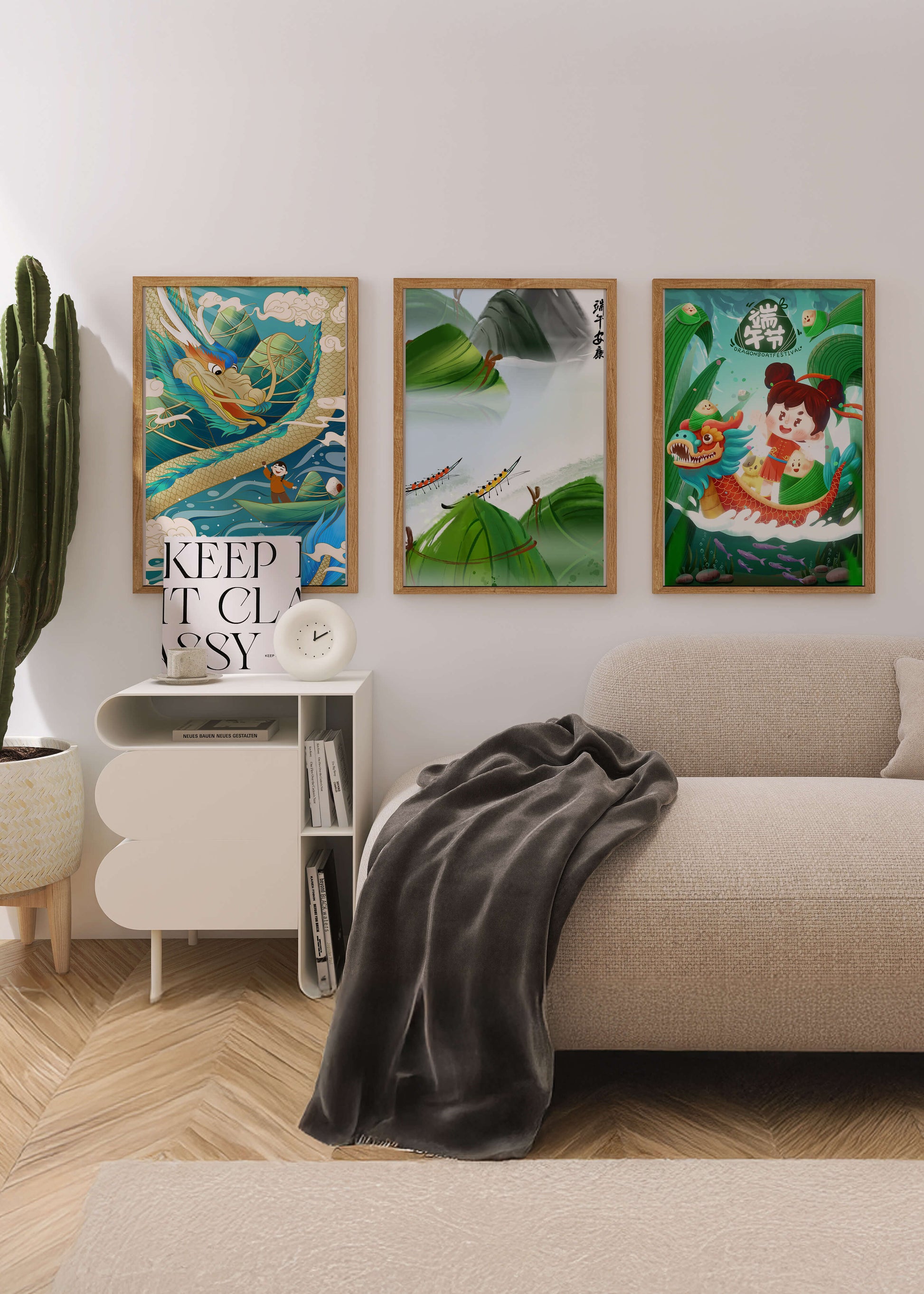 Imprimés thématiques avec des motifs de dragons et de nature