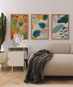 Mur avec ensembles d’art botanique moderne