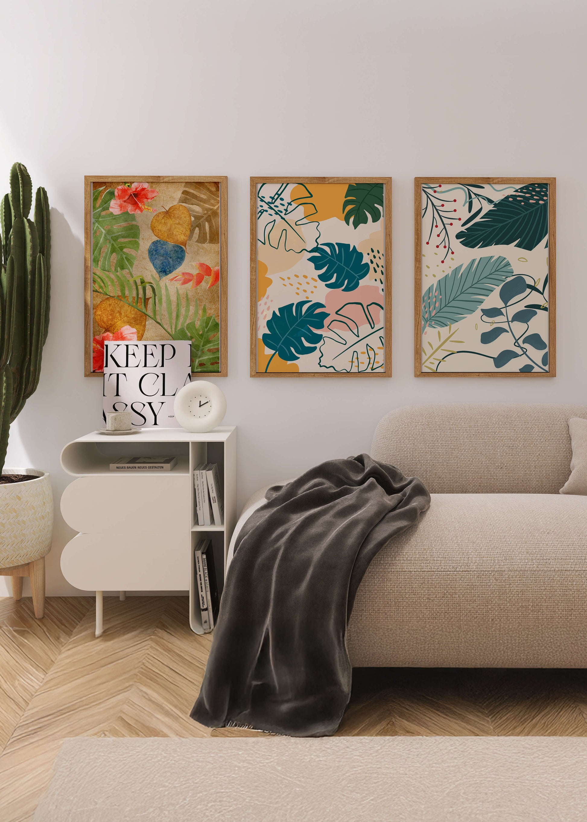 Mur avec ensembles d’art botanique moderne