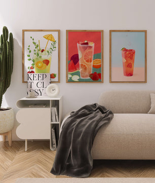 Ensemble d’œuvres d’art avec des boissons rafraîchissantes