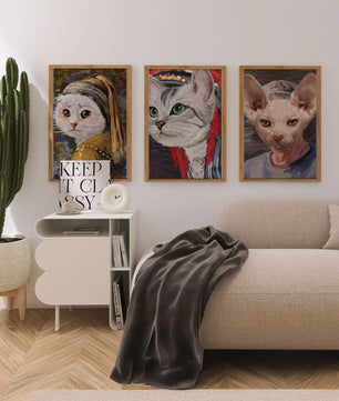 Pinturas de Gatos Elegantes en Estilo Clásico