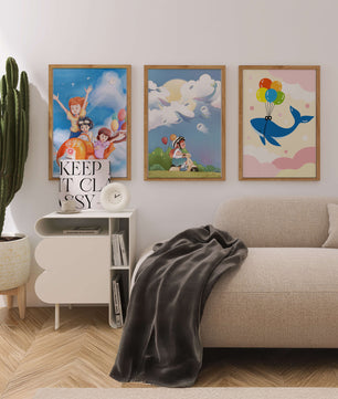 Conjunto de Ilustraciones Fantasía Infantil en Marcos Dorados