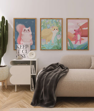 Ensemble d’illustrations de chats dans un style artistique moderne